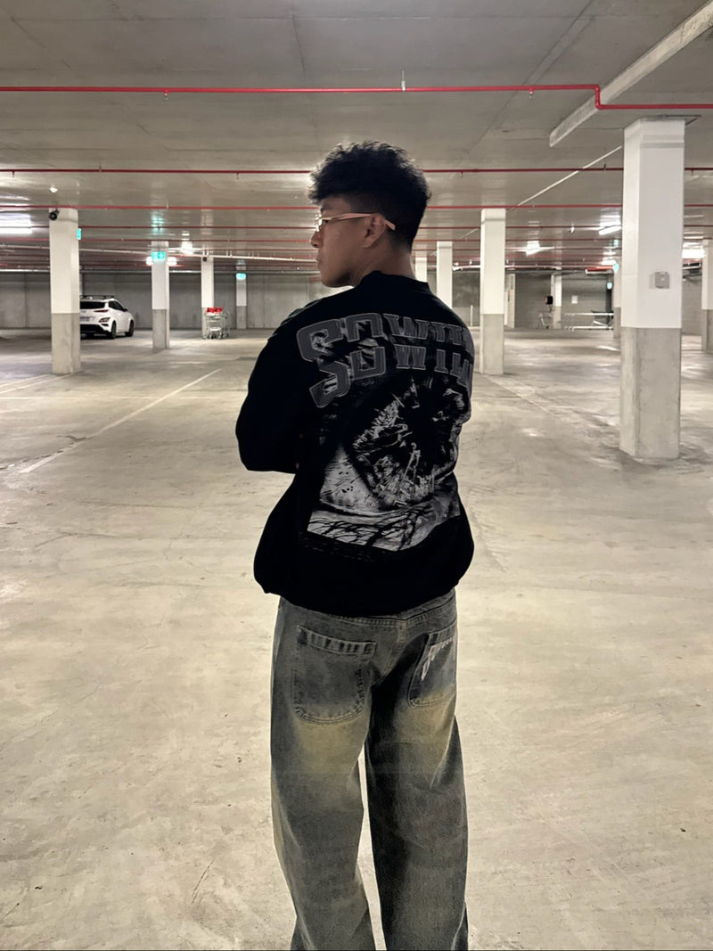 "Breaking Vision Inscription" round-neck sweatshirt